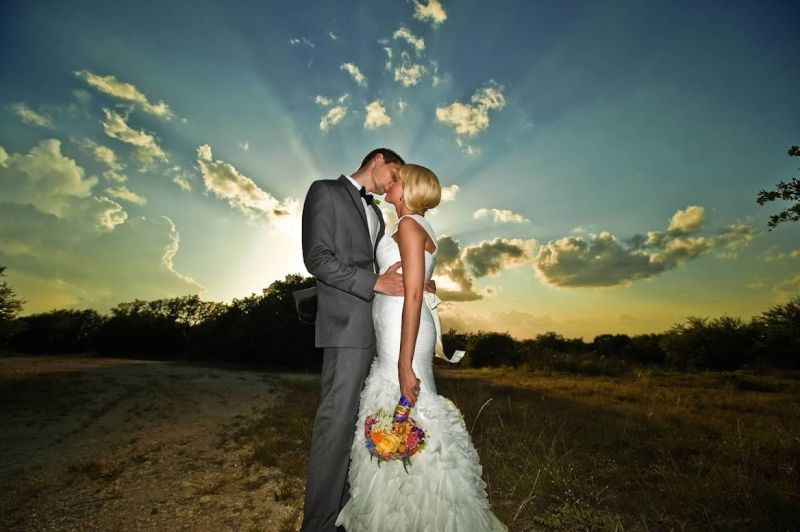 Sunset Kiss at Our Wedding