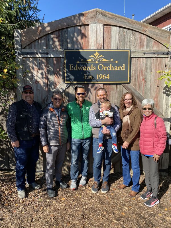 At the Apple Orchard With the Grandparents