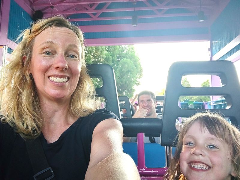 Our Annual Trip to  Busch Gardens!   See Daddy Behind Us?