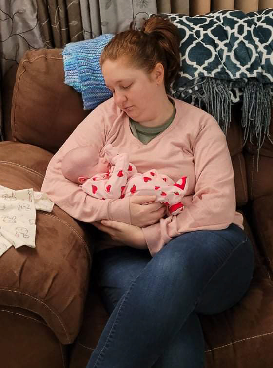 Heather Meeting Our Niece for the First Time