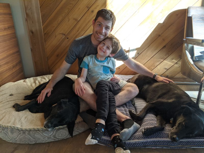 Mike, Ethan, and the Pups at The Lakehouse
