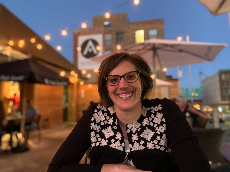 Alicia Enjoying Dinner Downtown