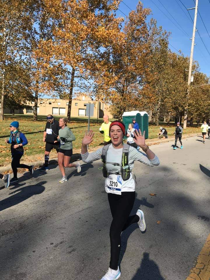 Rachel Enjoying Her First Marathon