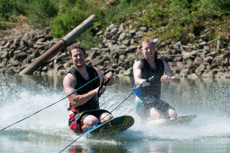 Marcus & His Brother Knee Boarding