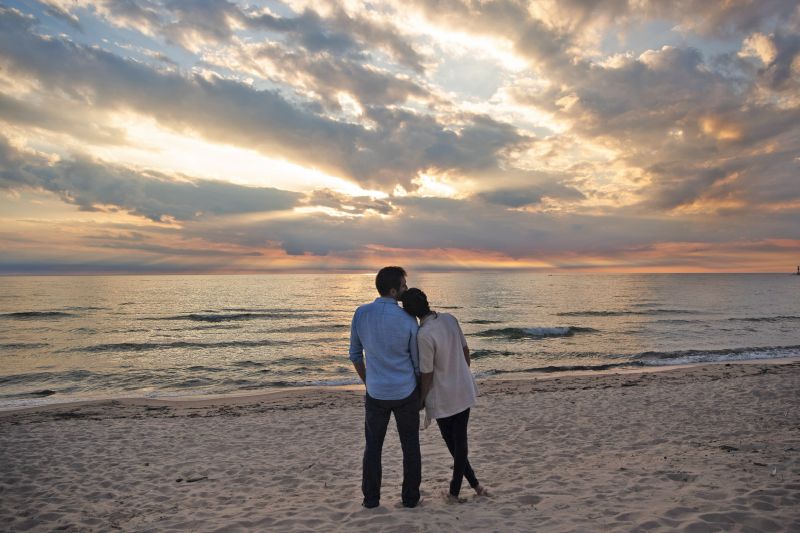Enjoying a Lake Michigan Sunset