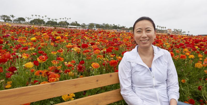 Enjoying a Flower Field in Carlsbad