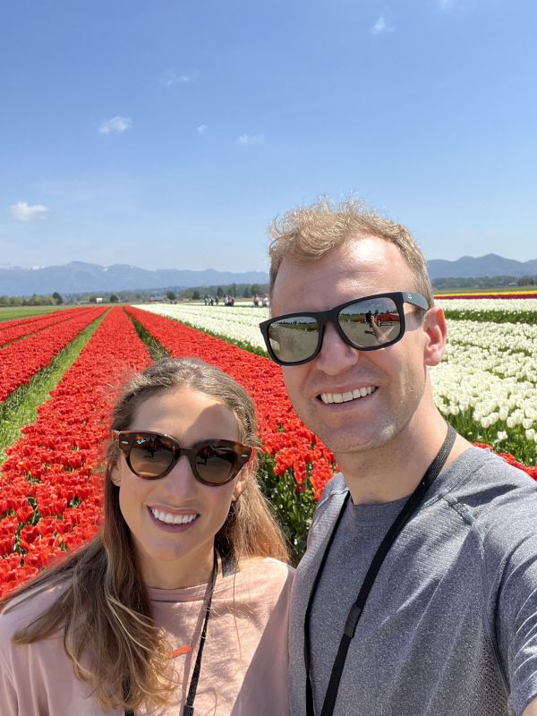 Enjoying a Tulip Field