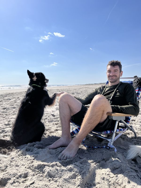 Enjoying an Unexpectedly Warm March Beach Day with the Dogs