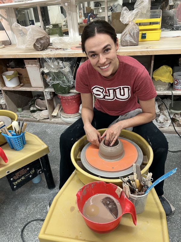 Adriana Working on New Pottery