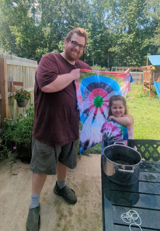 Making Tie-Dye Shirts in the Backyard