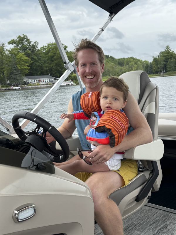 Driving the Boat With Papa