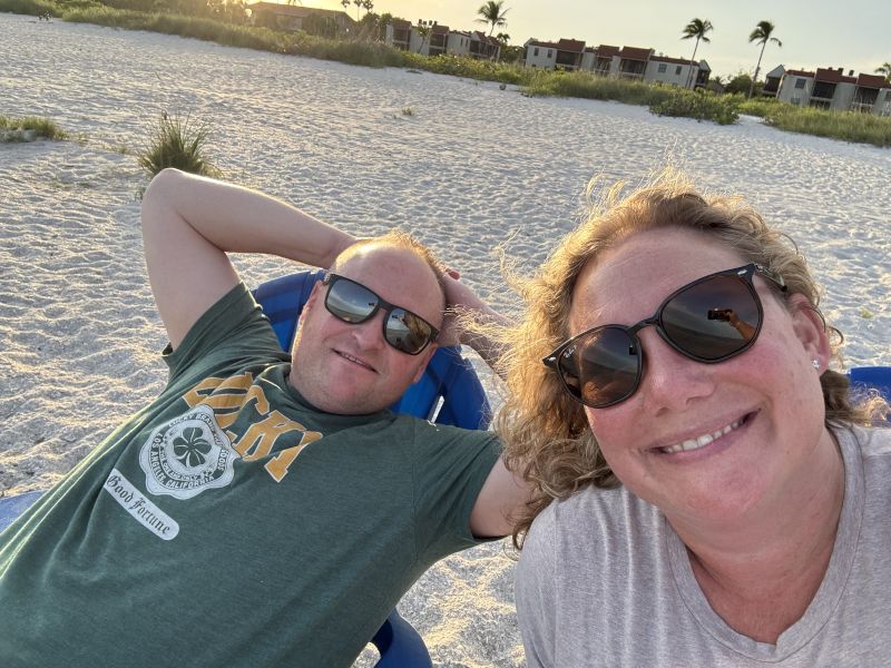 Celebrating Tim's Birthday on the Beach