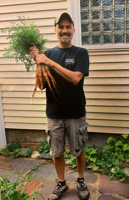 Jamie With Carrots From Our Garden