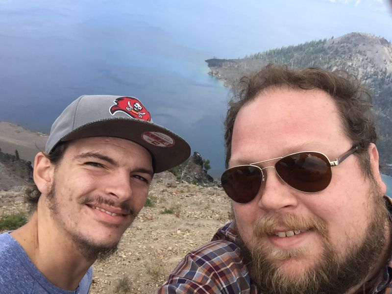 Stephen & Our Nephew at Crater Lake in Oregon