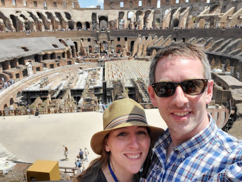 At the Colosseum in Rome